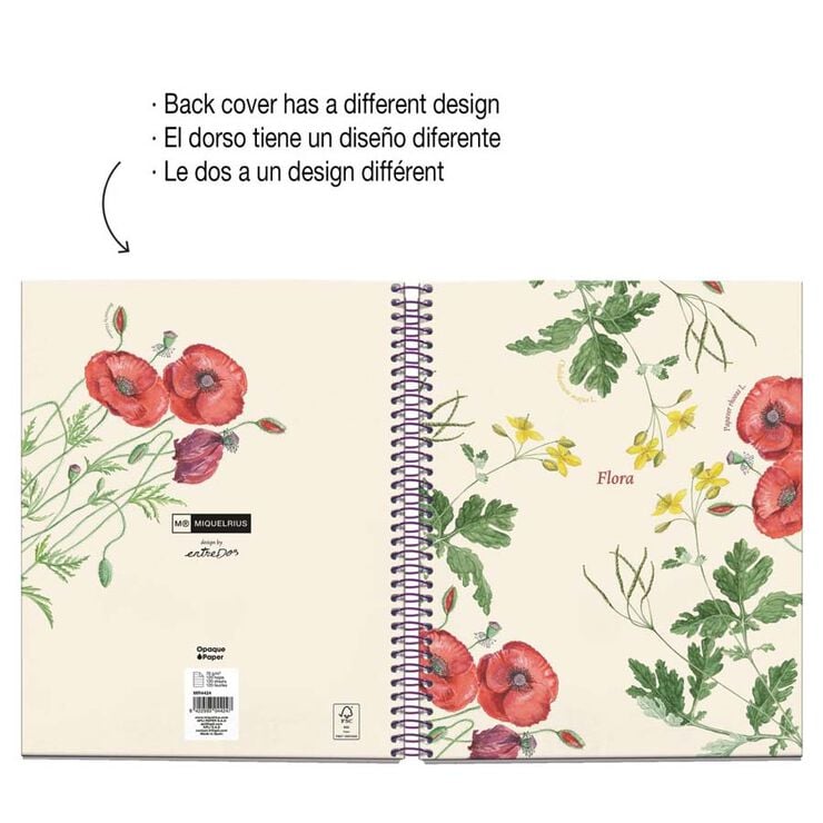Notebook 4 A5 100 fulls 5x5 Miquelrius Botanical Rosella