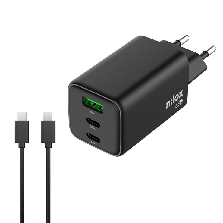 Cargador para portátil y móvil Nilox 65W