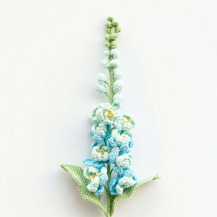 Flor de Ganchillo Delphinium azul