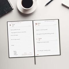 Agenda Finocam Porto Y10 día/pág cas 2026 negro