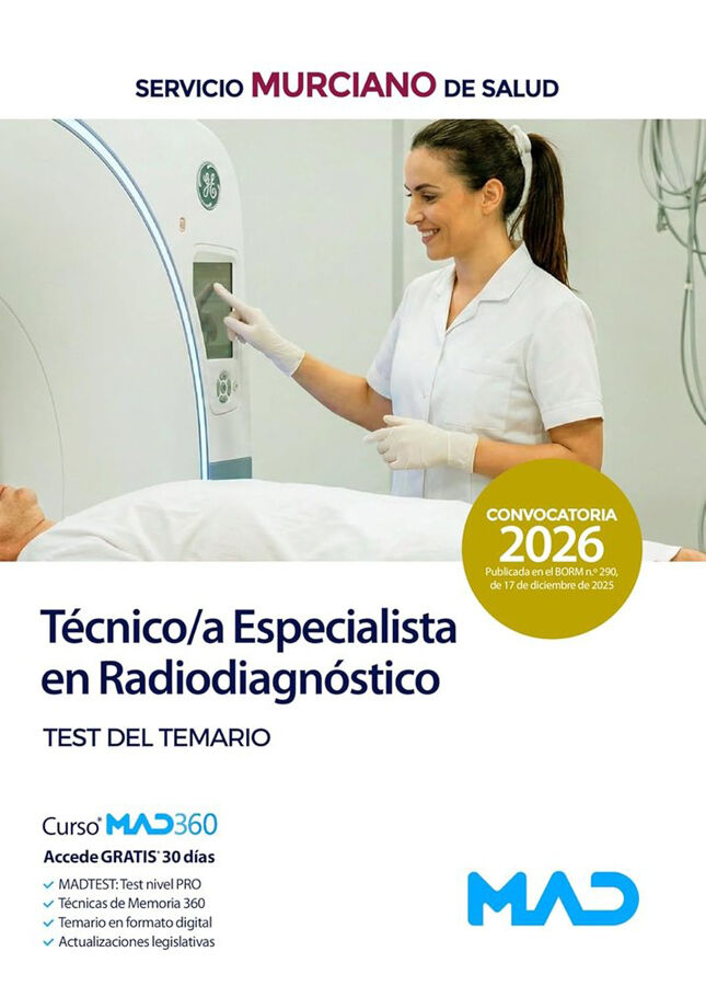 T&eacute;cnico/a Especialista en Radiodiagn&oacute;stico del Servicio Murciano de Salud. Test del Temario