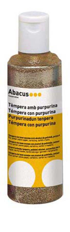 T&eacute;mpera Abacus amb purpurina 250ml oro