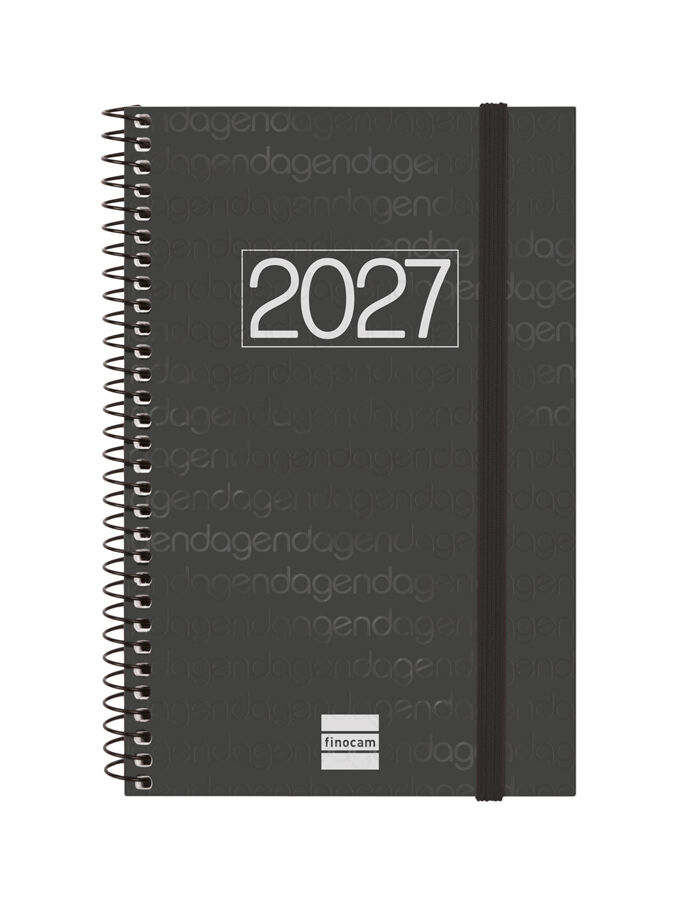 Agenda Finocam Year Semana Vista Horizontal 2027 Catal&aacute;n Negro