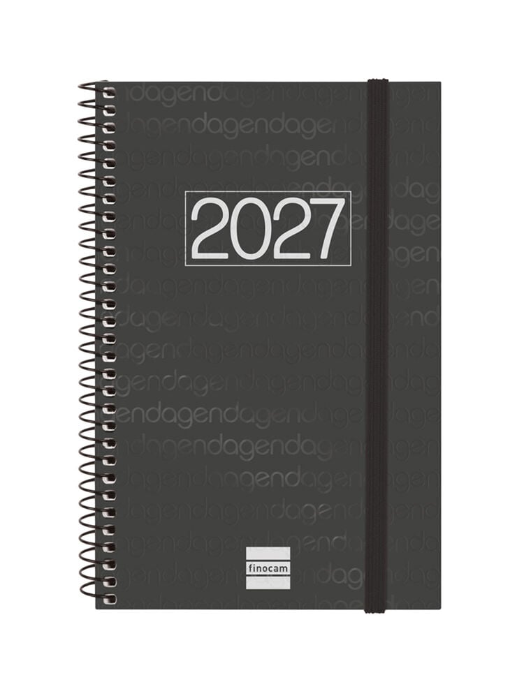 Agenda Finocam Year Semana Vista Horizontal 2027 Catal&aacute;n Negro