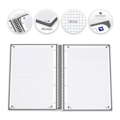 Notebook Oxford EuropeanBook 1 A4 80 fulls 5x5 negre