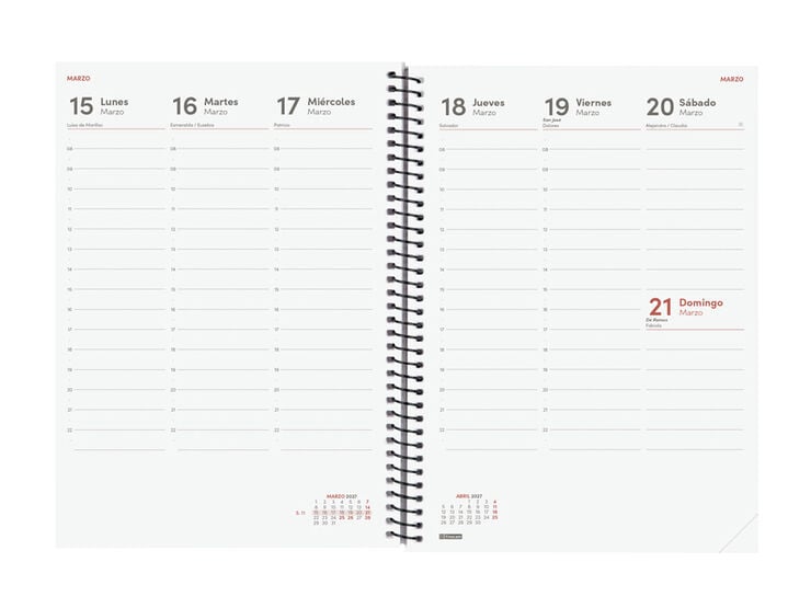 Agenda Finocam Year Setmana Vista Vertical 2027 Castell&agrave; Negre