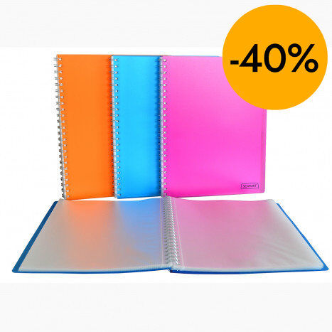 Carpeta 40 fundas espiral A4 Senfort