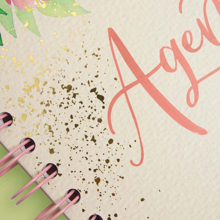 Agenda Finocam The Flower Journal E10 setm/vista horitzontal cat 2026 rosa