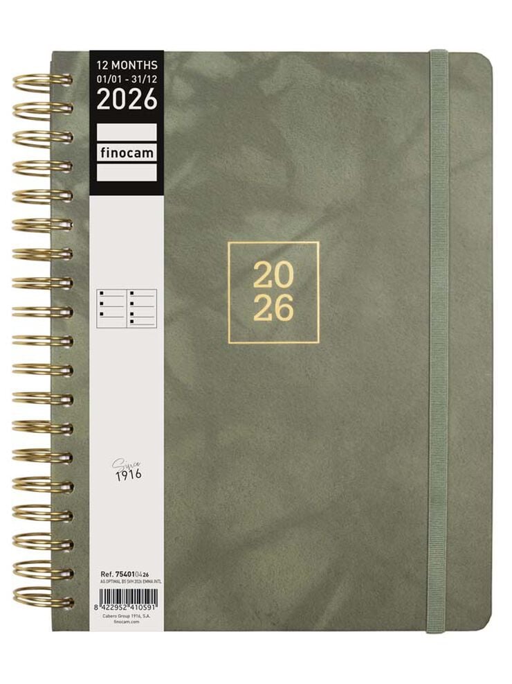Agenda Finocam Optimal B5 sem/vista horizontal mult 2026 Emma