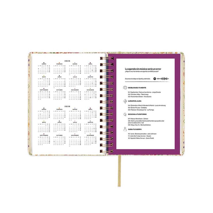 Agenda escolar UO dia/pàg castellà 2025-26 Bloom