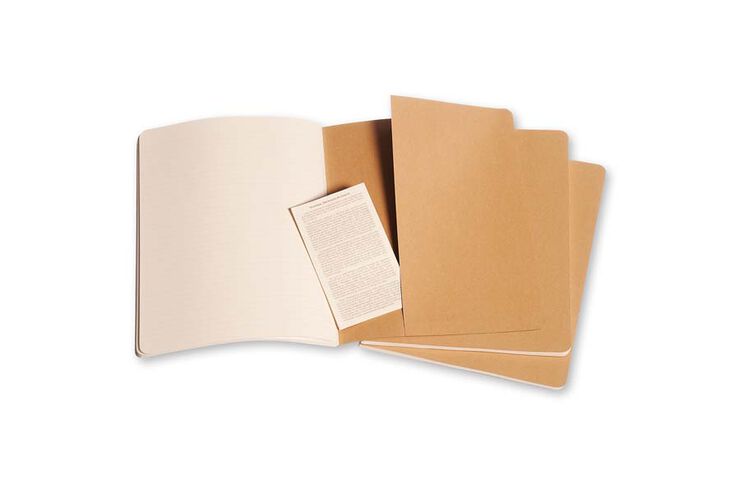 Pack 3 Llibretes Moleskine XL kraft ratlla