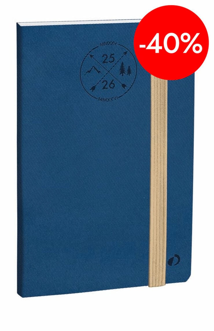 Agenda 16 mesos Quo Vadis Everest 21x27cm setm/vista mult 2025-26 blau