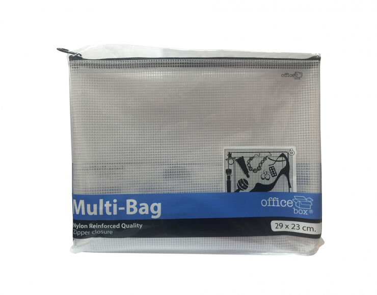 Bossa reutilitzable Office Box Transparent cremallera Negre Bossa reutilitzable Office Box Transparent cremallera Negre