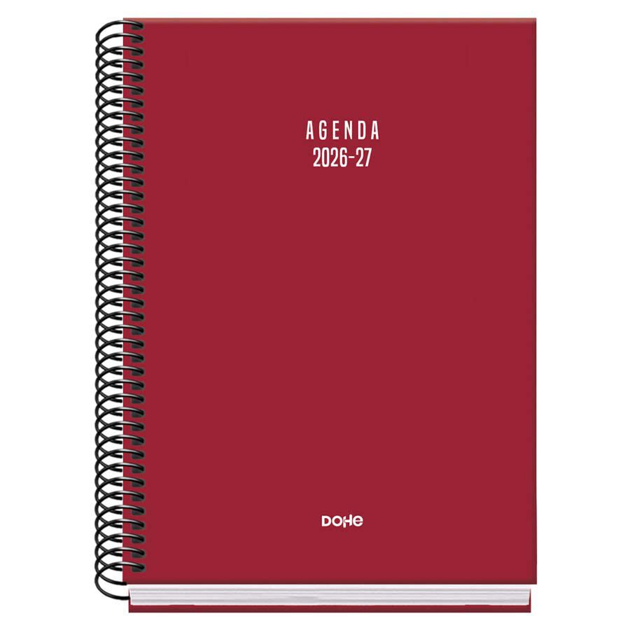 Agenda Escolar Dohe Espiral A5 sem/vista castellano 2026-2027 Vibes burdeos