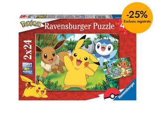 Puzle 2x24 peces Pok&eacute;mon Pikachu Amics