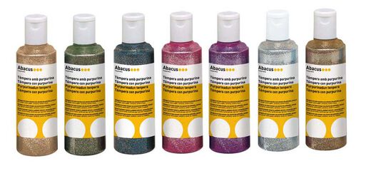 Témpera Abacus amb purpurina 250ml azul