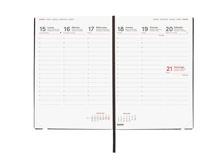 Agenda Finocam Mara Setmana Vista Vertical 2027 Castell&agrave; Vermell