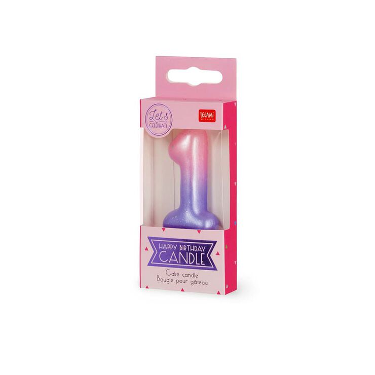 Espelma Legami rosa/lila núm.1