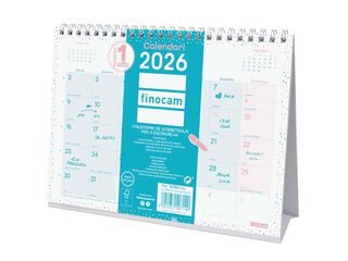 Calendario sobremesa Finocam Chic Escribir 2026 catalán turquesa