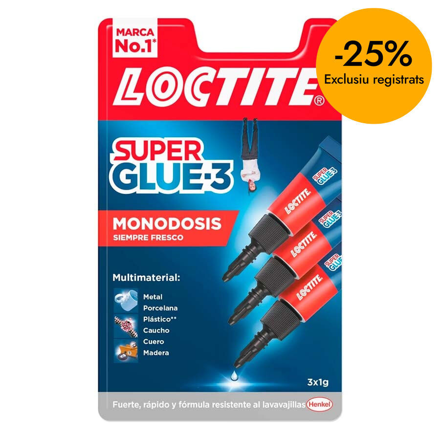 Cola l&iacute;quida Loctite Superglue Mini Trio 1g 3u