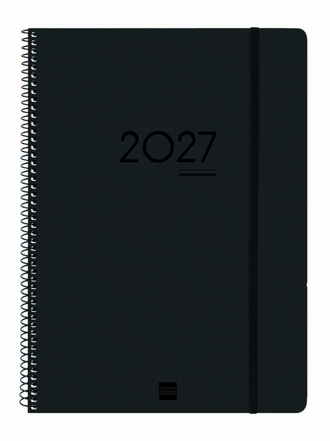 Agenda Finocam 16M Ikon E40 Sem/Vista Vertical Multiling&uuml;e 2026-27 Negro