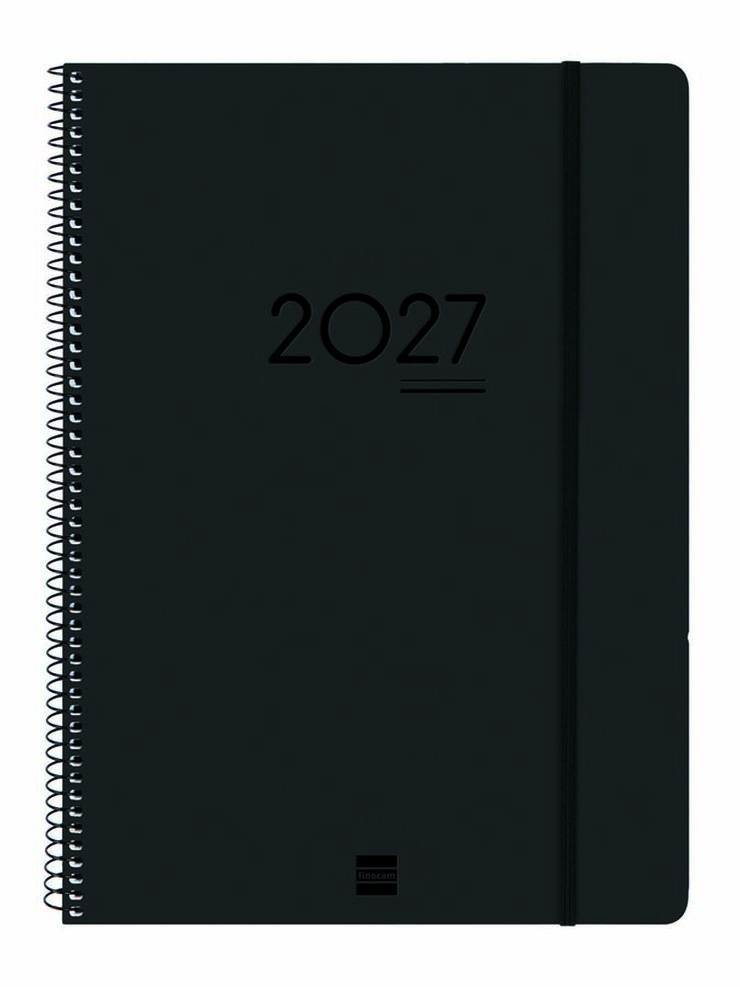 Agenda Finocam 16M Ikon E40 Sem/Vista Vertical Multiling&uuml;e 2026-27 Negro