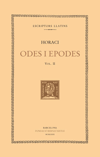 Odes i epodes, vol. II i &uacute;ltim