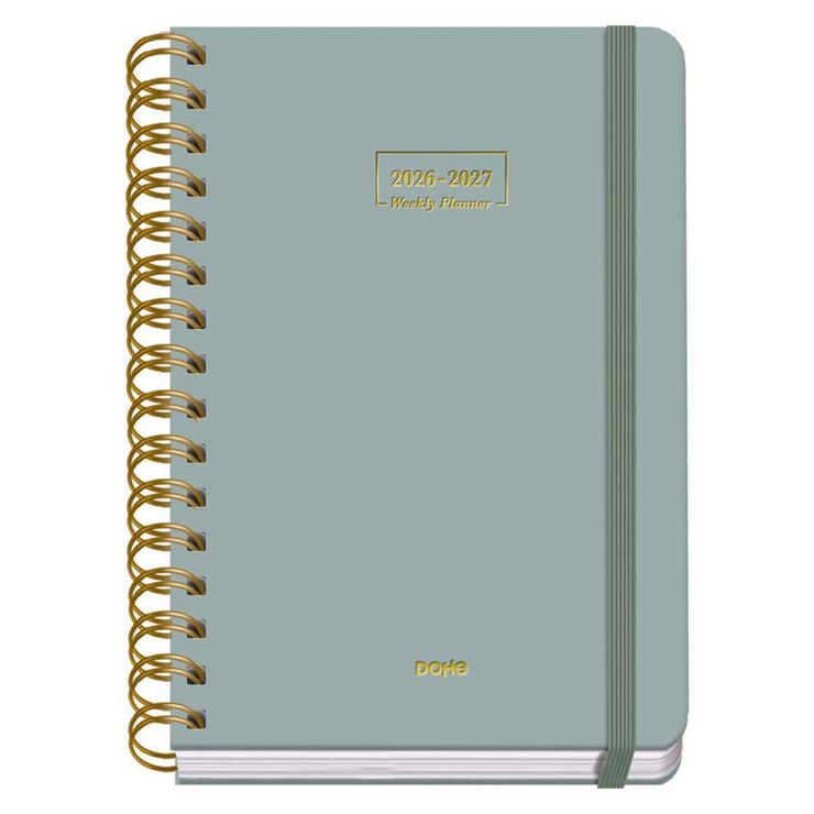 Agenda Escolar Dohe Espiral A5 sem/vista castellano 2026-2027 Verde Premium