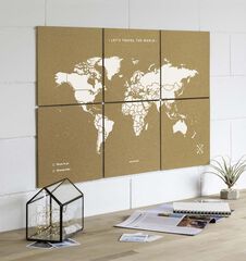 Puzzle Mapamundi corcho Miss Wood 90x60 blanco