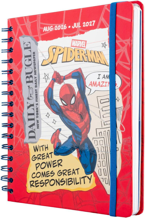 Agenda Escolar Erik A5 Semana/Vista Multiling&uuml;e 2026-2027 Spider-Man