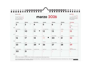 Calendario Finocam pared 16 meses  21x15cm cas 2025-26