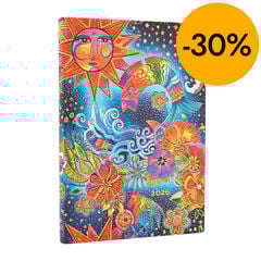 Agenda Paperblanks Flexi M&agrave;gia Celeste Midi apa&iuml;sada setm/vista cas 2026