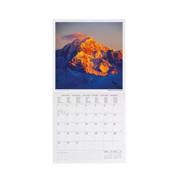 Calendario pared Legami 18X18 2024 Mountains
