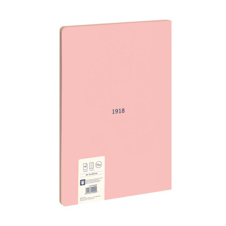 Libreta grapada A4 48h 4x4 Milan 1918 rosa