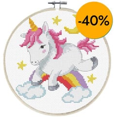 Kit Punto de cruz Ladybird bastidor Unicornio