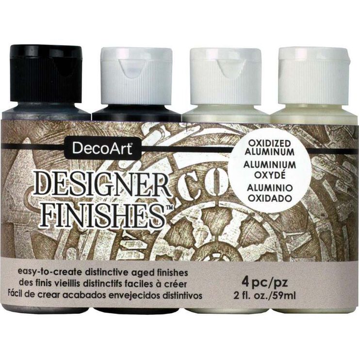 DecoArt Designers Finishes Aluminio Oxidado 4 colores