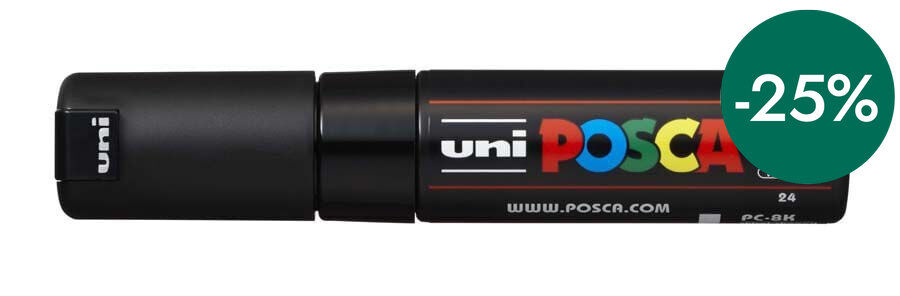 Rotulador Posca PC-8K 8mm negro