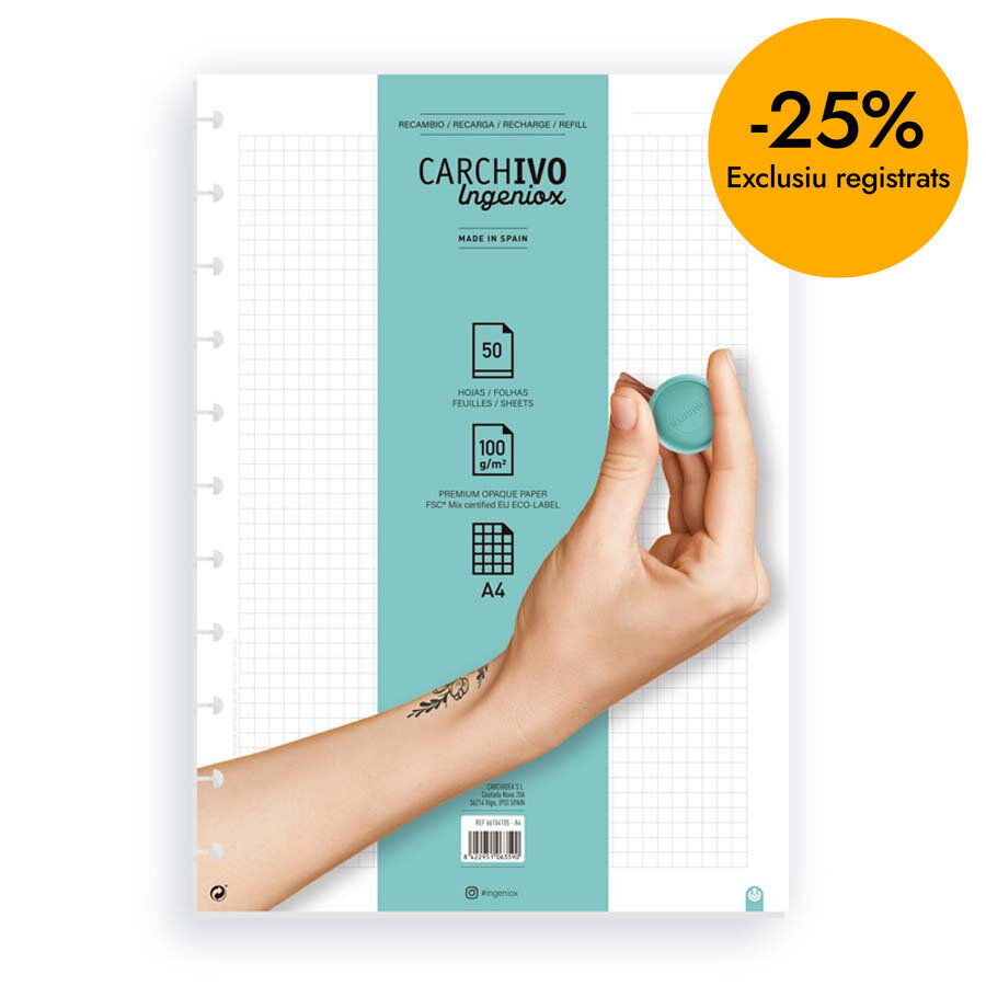 Recambios Ingeniox A4 50H Cuadr&iacute;cula 5x5