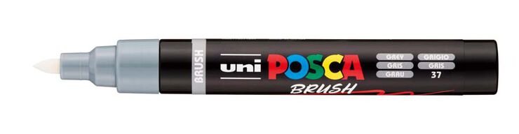 Marcador Posca PC-5BR pincel 1-4mm gris