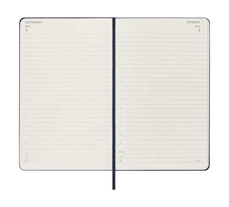 Agenda Moleskine 12m día/pág 2025 L azul marino