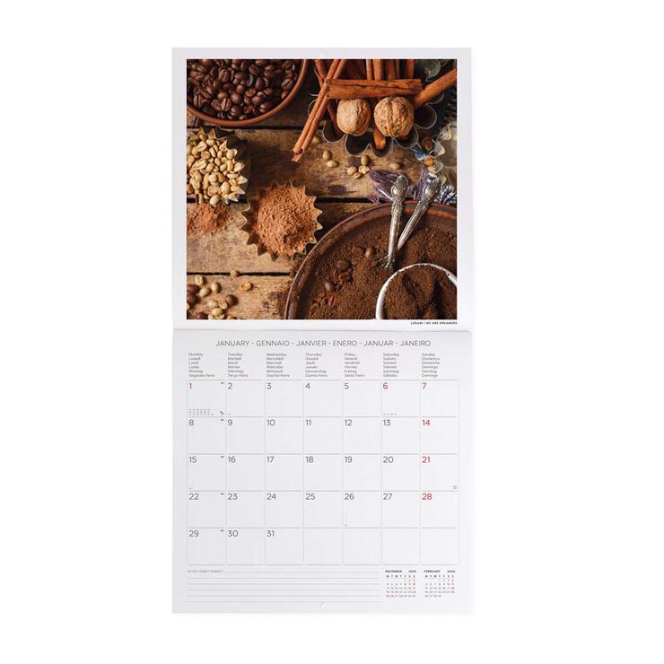 Calendari paret Legami 30X29 2024 Coffee&Chocolat