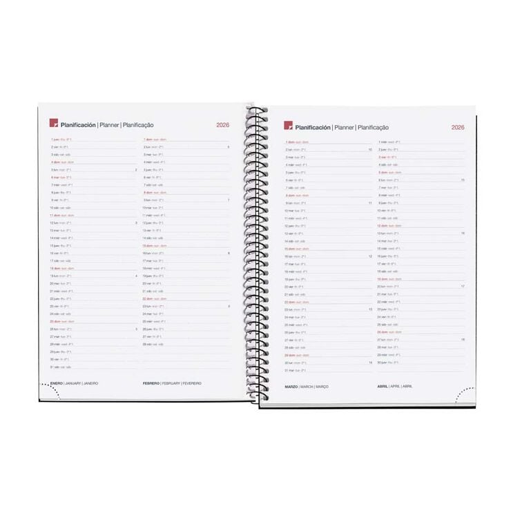 Agenda Espiral Miquelrius Plus día/pág mult 2026 City rojo