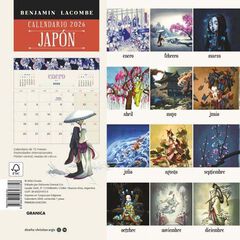 Calendario pared Jap&oacute;n Benjamin Lacombe castell&agrave; 2026
