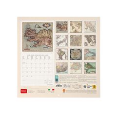 Calendario pared Legami 30X29 2024 Vintage Maps