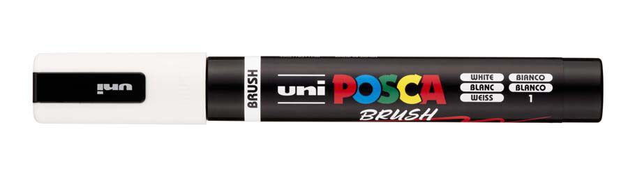 Marcador Posca PC-5BR pincel 1-4mm blanco