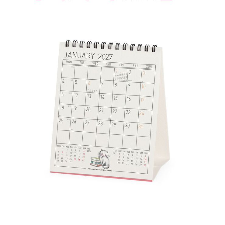 Calendario Legami 12x14,5 Sobremesa Sketchy Cats Multiling&uuml;e 2027
