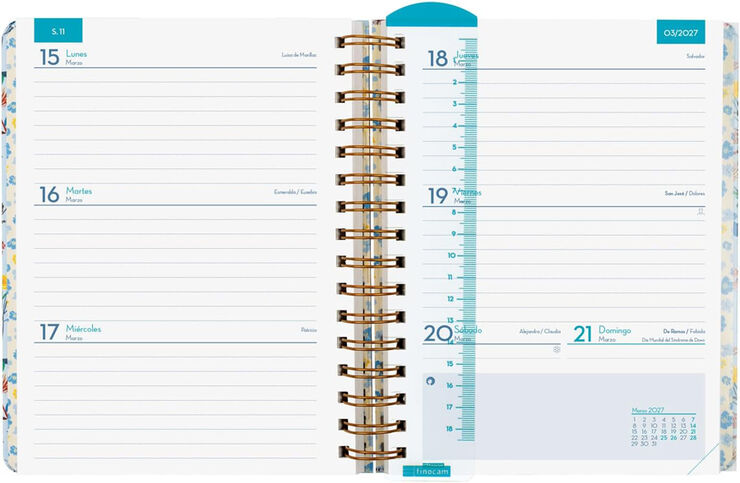 Agenda Profesor Design | 1/4 Semana Vista, Castellano (2026-2027) &ndash; Flower