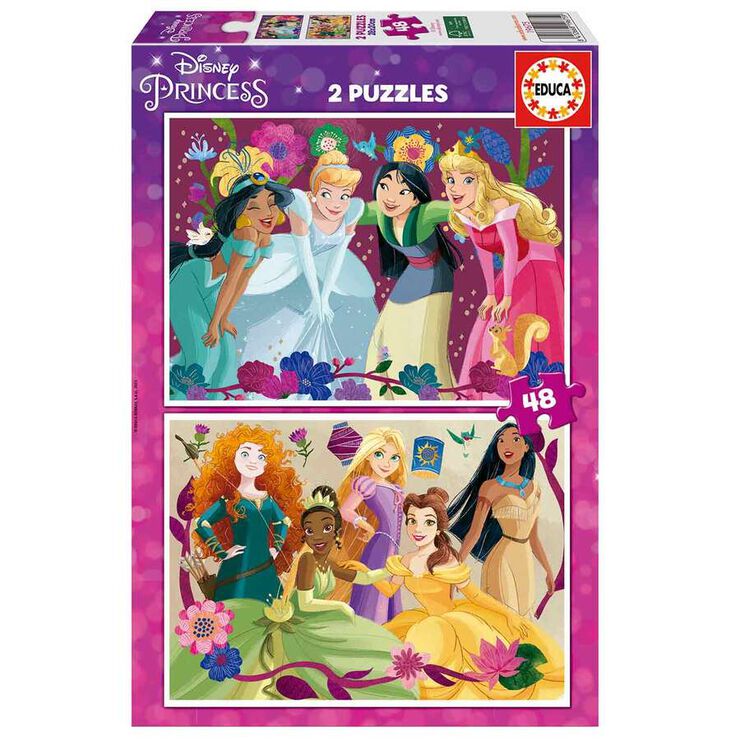 Puzle 2x48 piezas Disney Princess