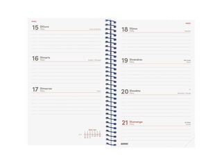Agenda Finocam Year Setmana Vista Horitzontal 2027 Catal&agrave; Blau