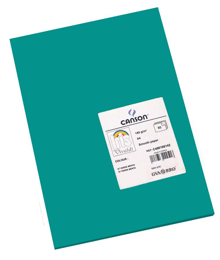 Cartolina Canson IRIS A4 185g Verd Menta 50 fulles